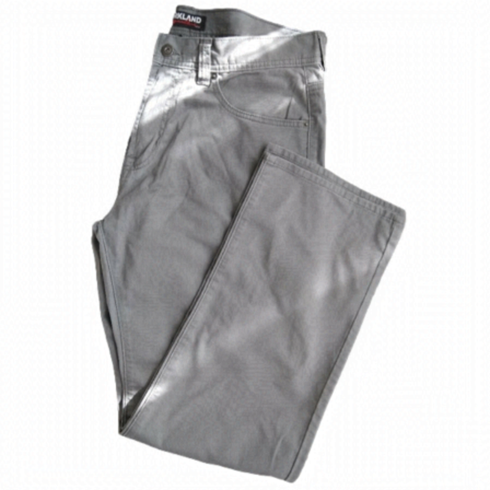 Kirkland 36x32 Signature Men's Grey Cotton Casual Pants Chino